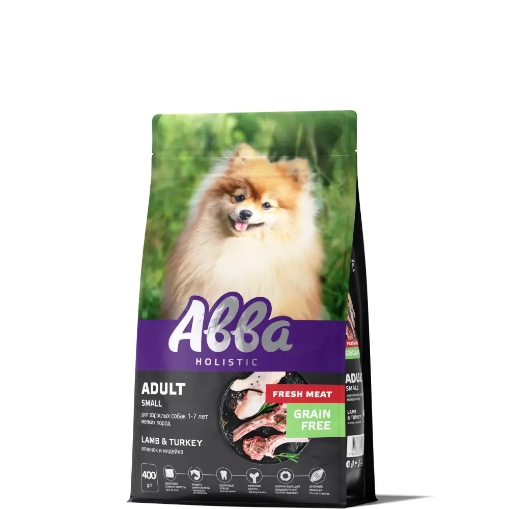 АВВА Adult Сухой корм на основе свежего мяса для взрослых собак мелких пород, с ягненком и индейкой